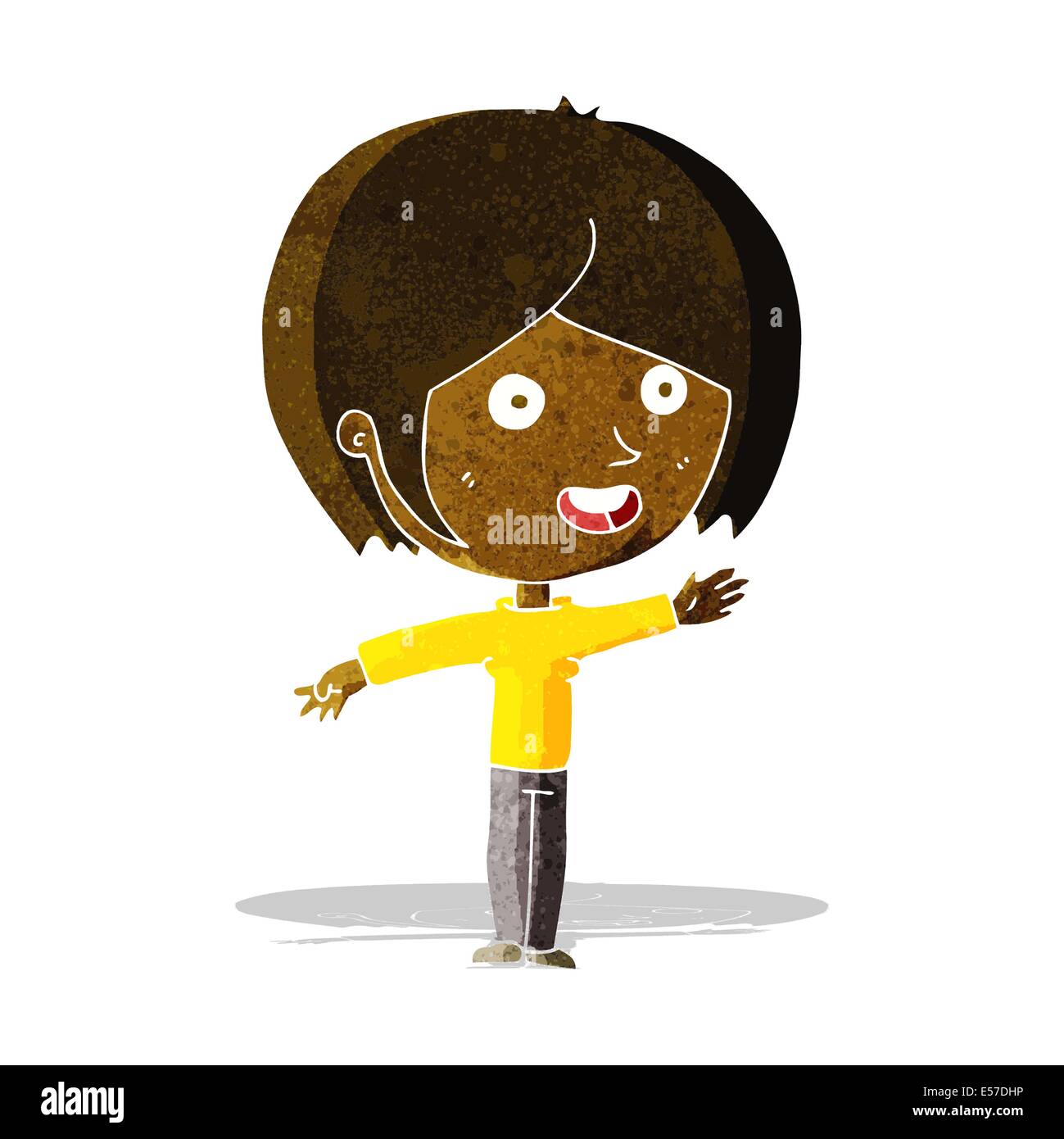cartoon happy girl waving Stock Vector Image & Art - Alamy