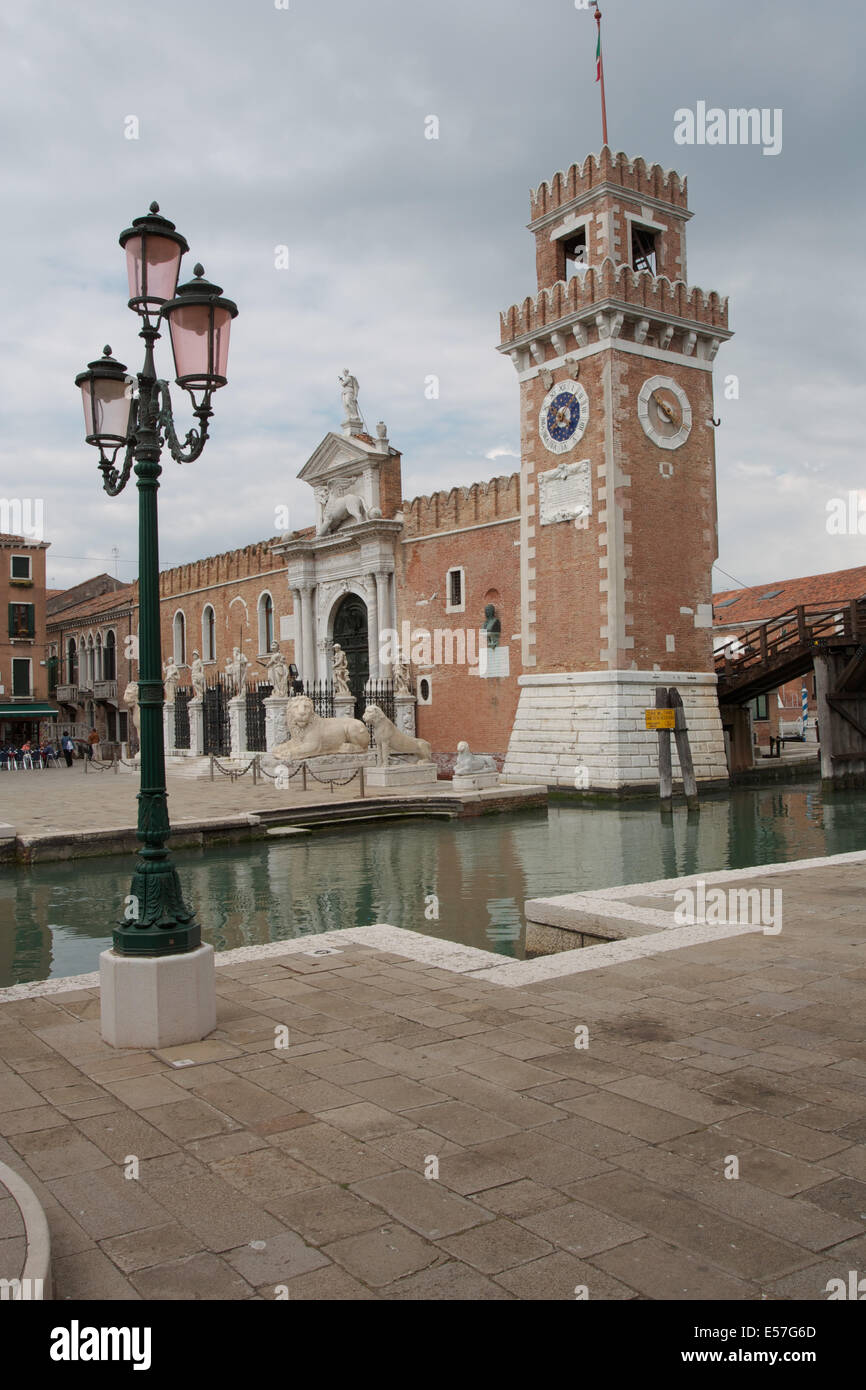 The entrance to the Arsenale in Venice, italy Stock Photo