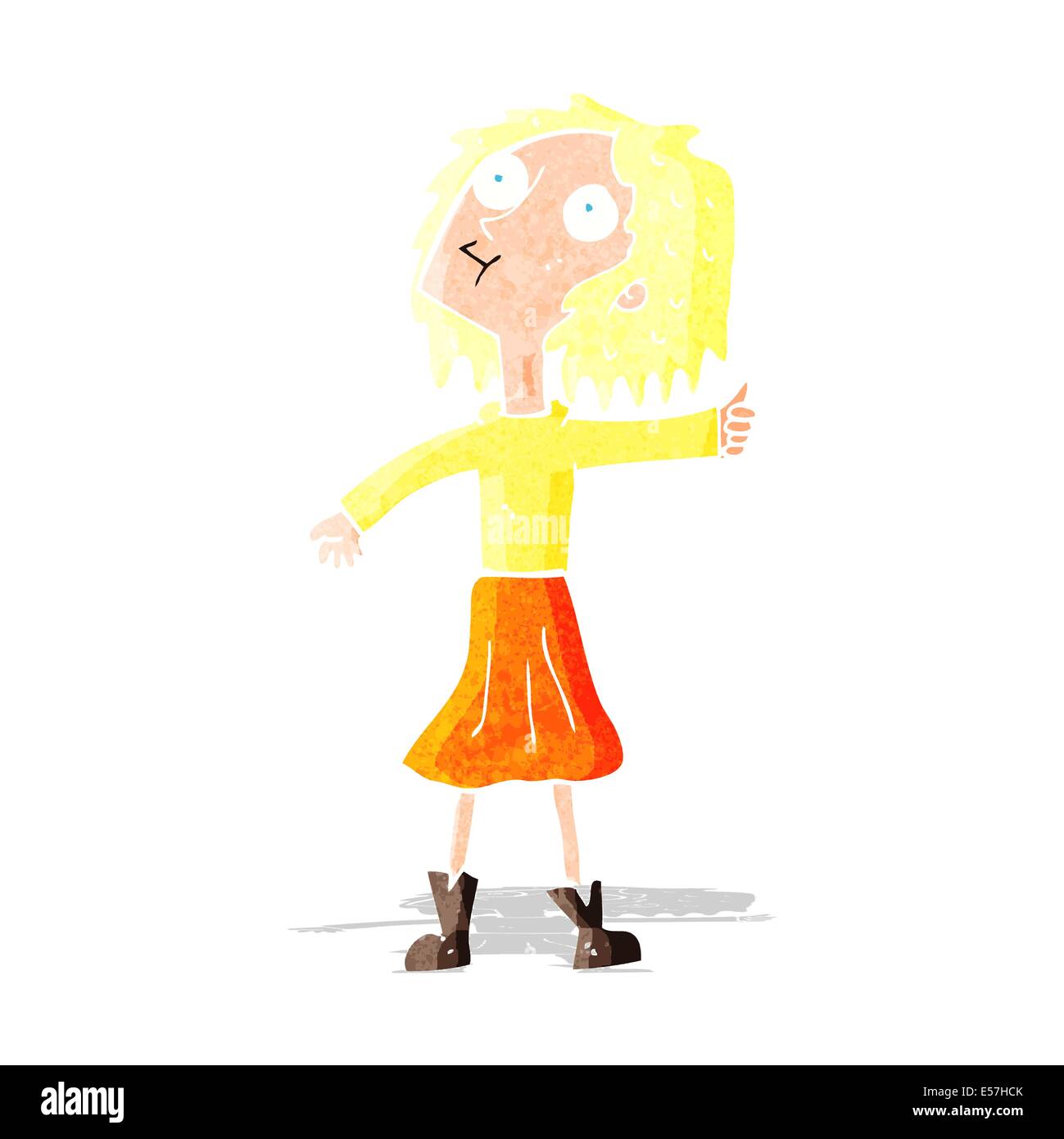 Cartoon woman looking up sky hi-res stock photography and images - Alamy