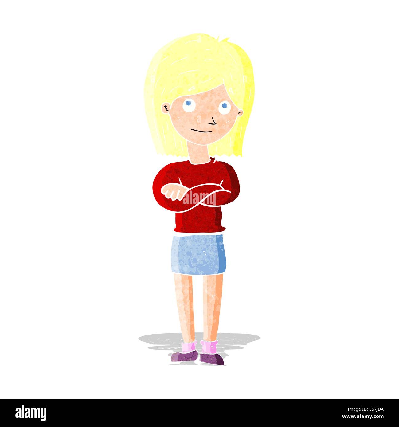 cartoon friendly girl rolling eyes Stock Vector Image & Art Alamy