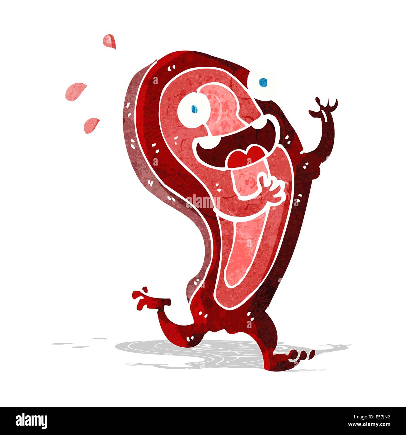 Cartoon Character Meat Steak Happy High Resolution Stock Photography