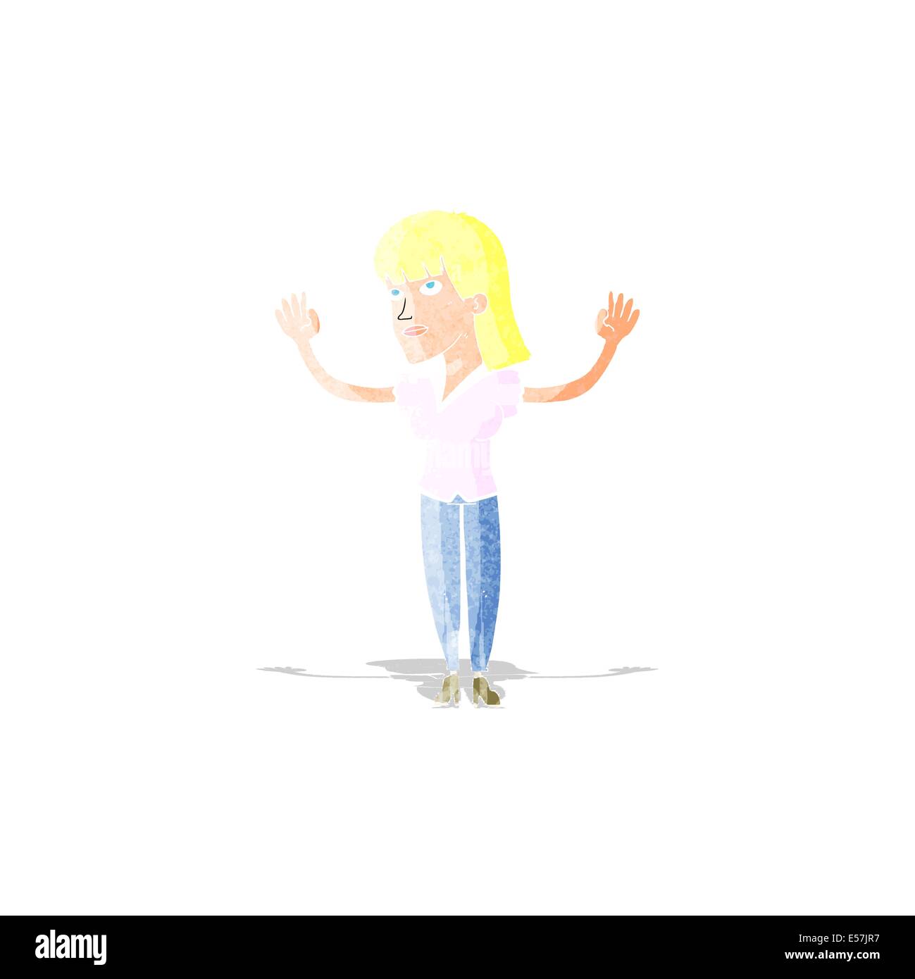 cartoon woman throwing hands in air Stock Vector Image & Art Alamy