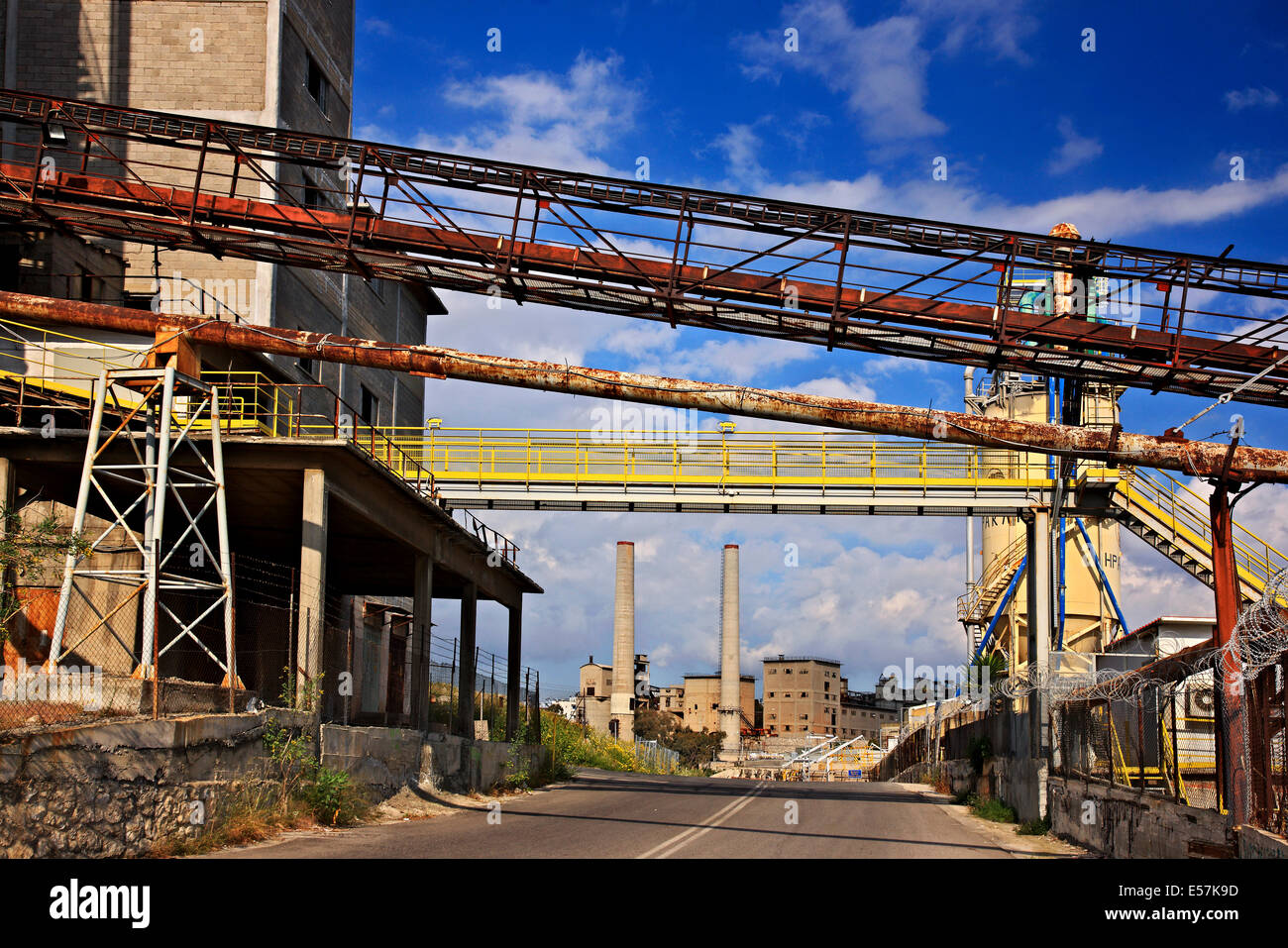 Old cement factories at the Municipality of Drapetsona - Keratsini, Piraeus, Attica, Greece. Stock Photo