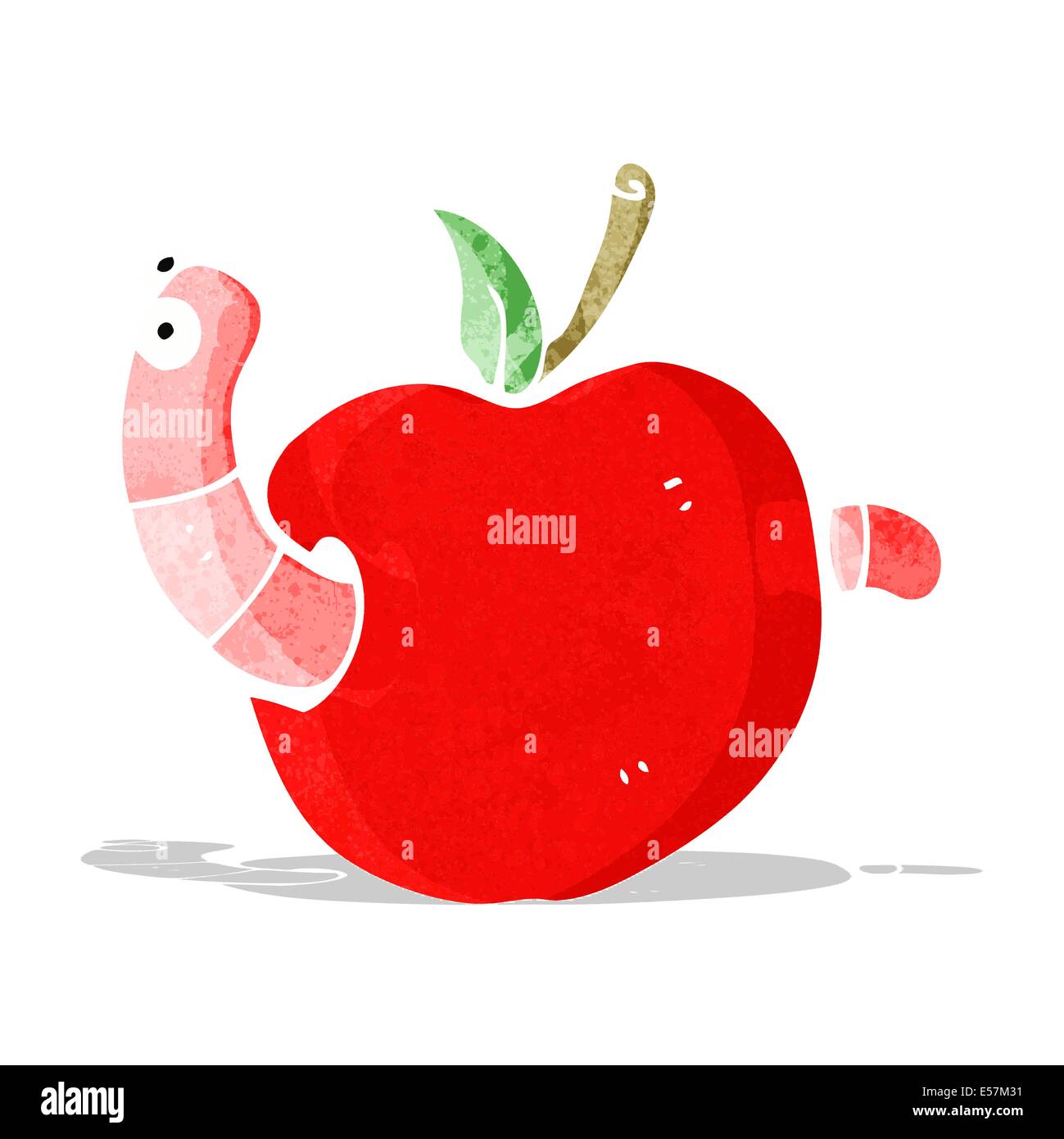 cartoon worm in apple Stock Vector Image & Art - Alamy
