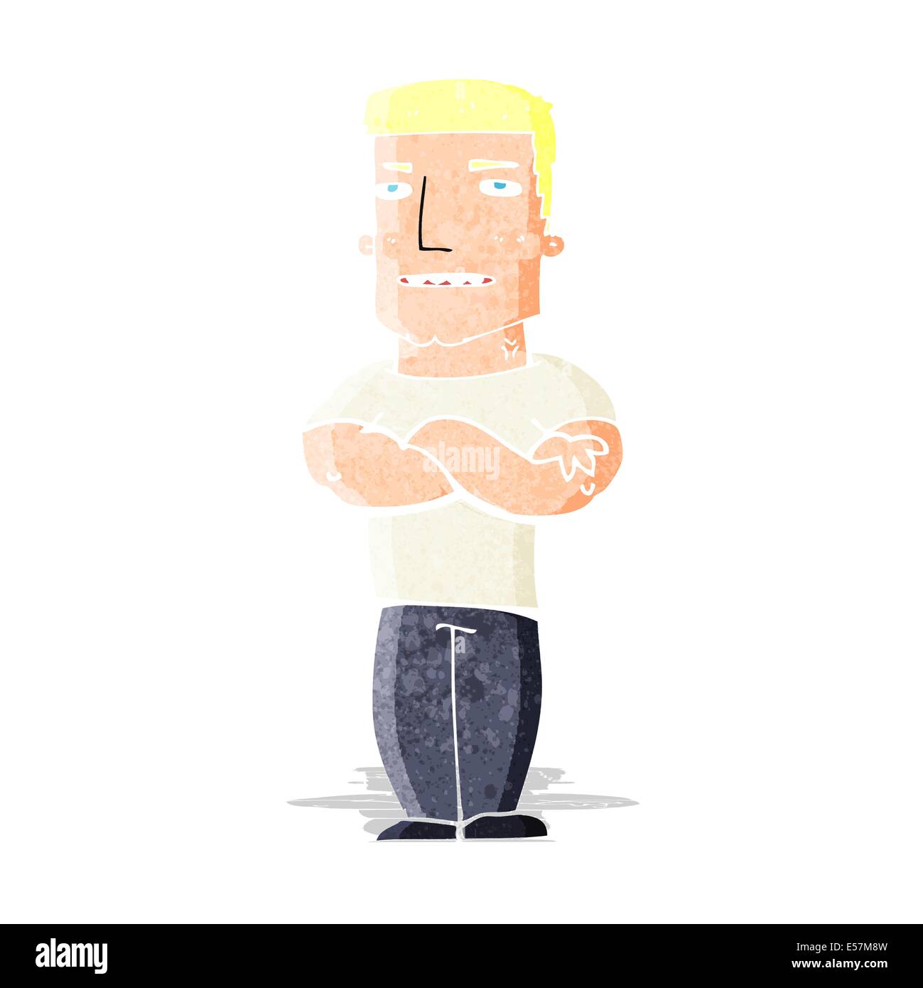 cartoon tough guy with folded arms Stock Vector Image & Art - Alamy