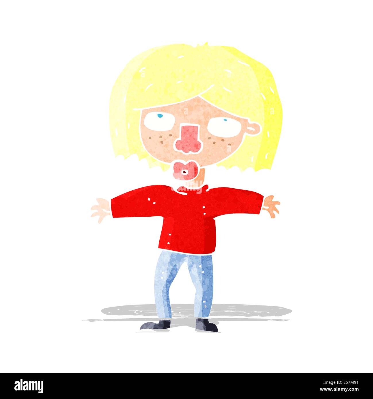 cartoon girl looking upwards Stock Vector Image & Art Alamy