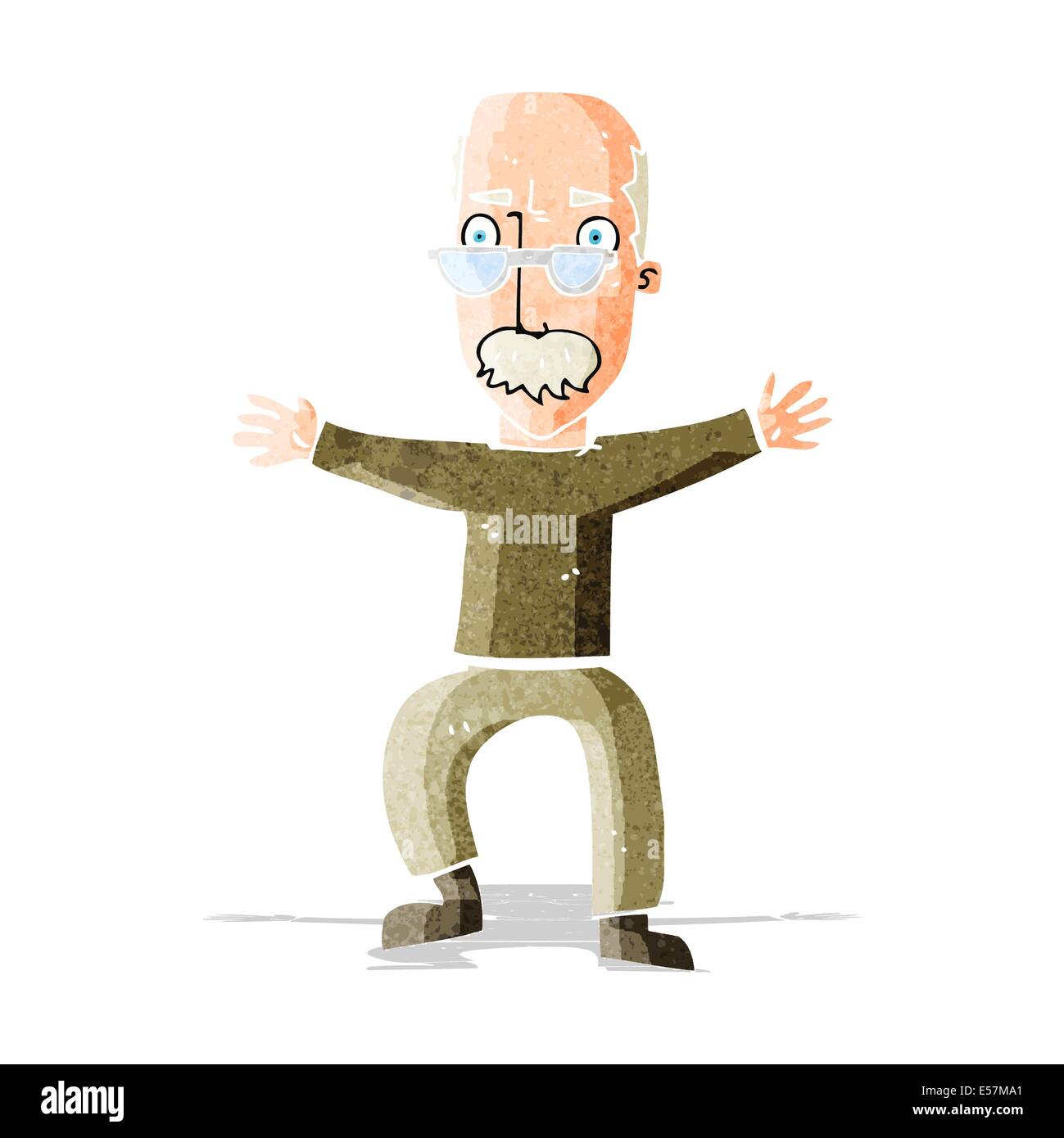 cartoon old man waving arms Stock Vector Image & Art - Alamy