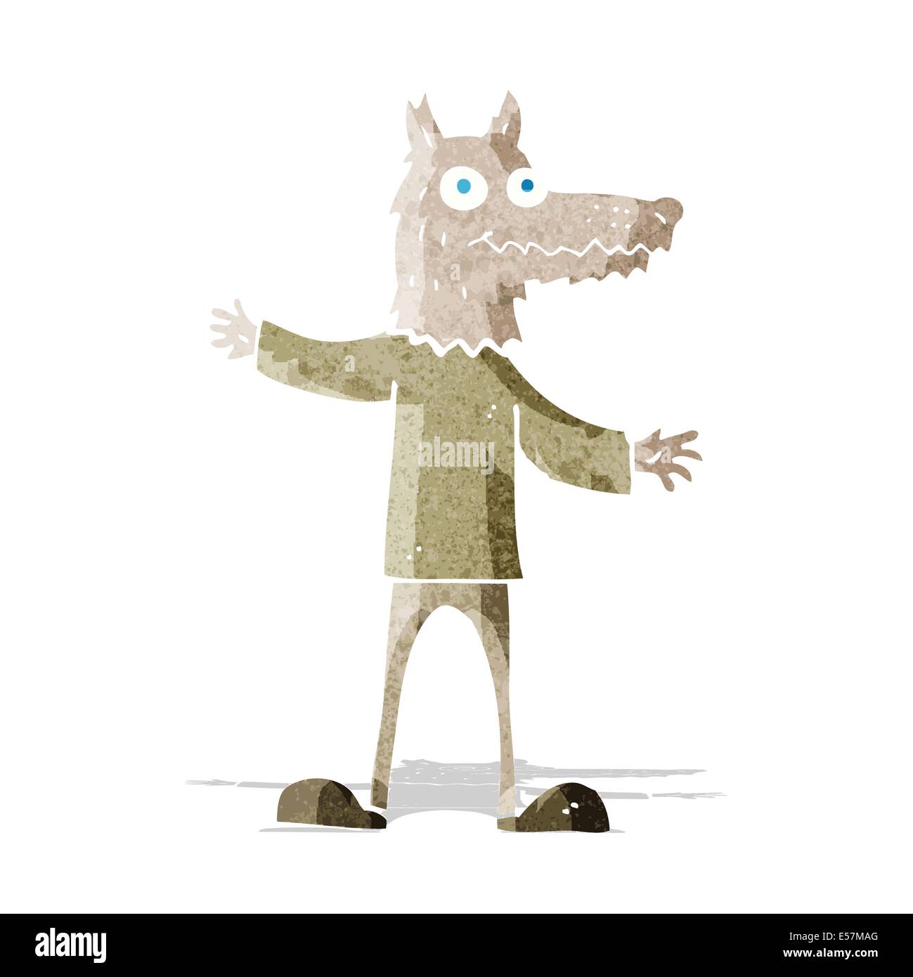 cartoon wolf man Stock Vector