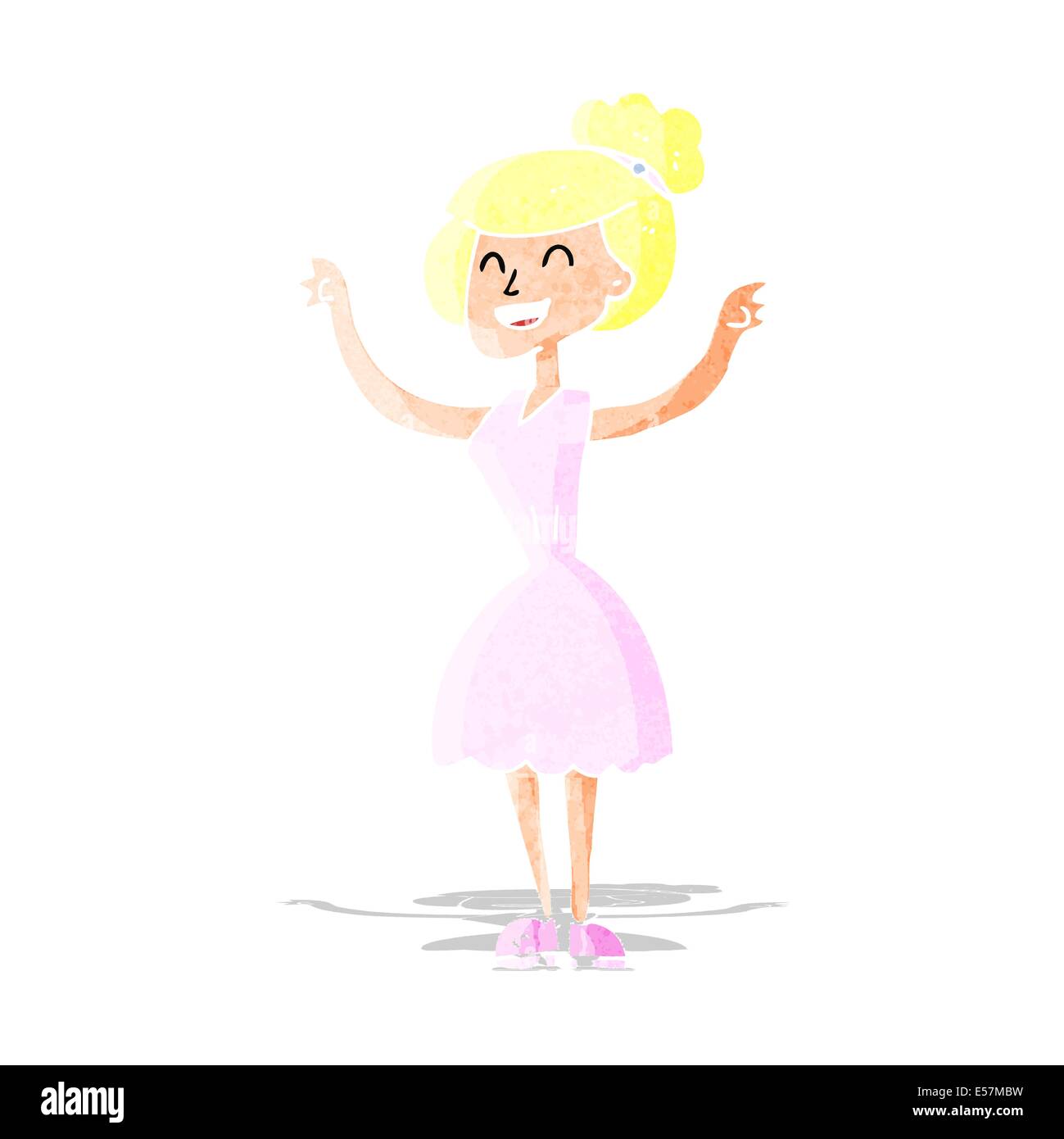 cartoon woman with raised arms Stock Vector Image & Art - Alamy