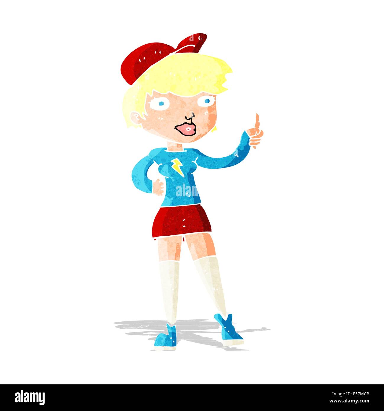 cartoon skater girl giving thumbs up symbol Stock Vector Image & Art ...
