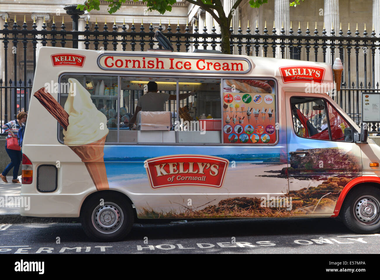 Cornish Ice cream van outside British Museum London Stock Photo - Alamy