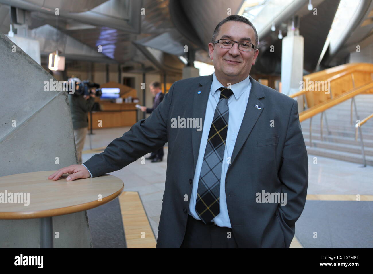 French SNP MsP Christian Allard at the Scottish Parliament in Edinburgh Stock Photo