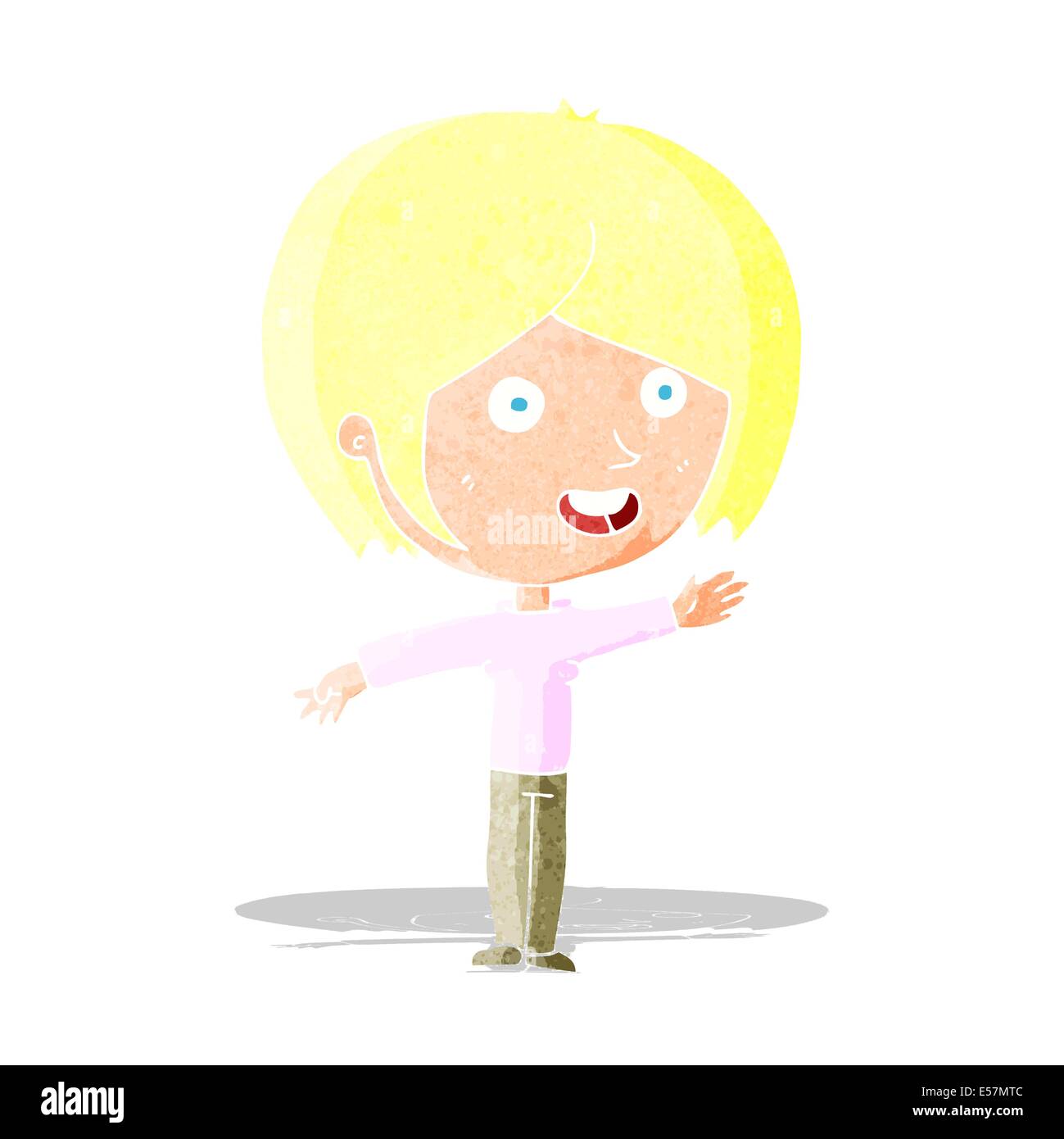 cartoon happy girl waving Stock Vector Image & Art - Alamy