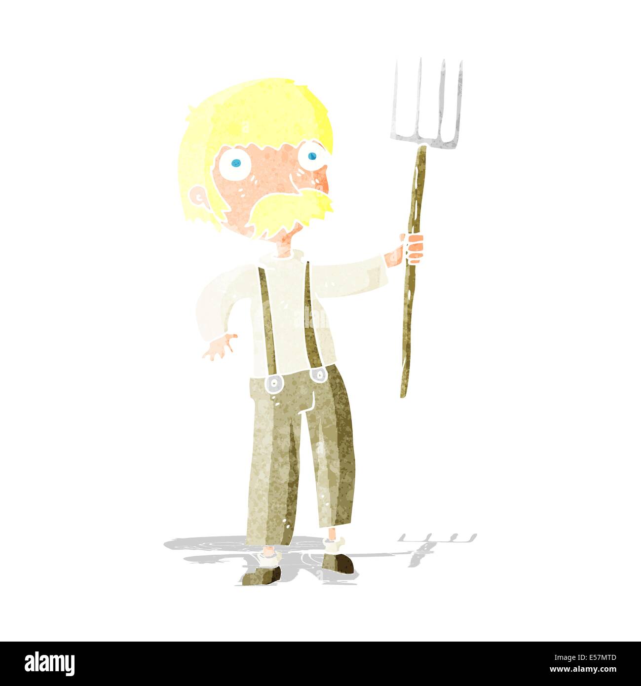 cartoon farmer with pitchfork Stock Vector Image & Art - Alamy