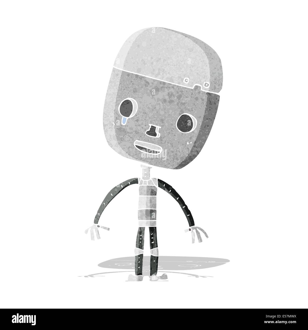 cartoon sad robot Stock Vector