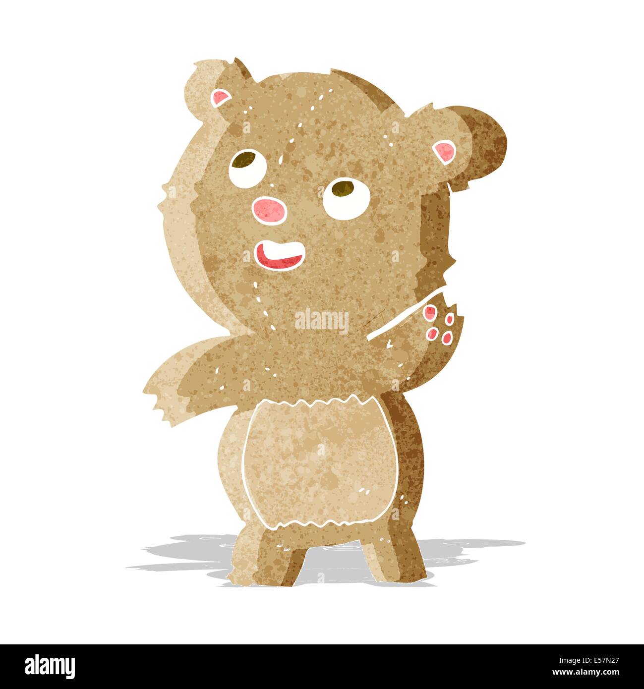 cartoon cute waving teddy bear Stock Vector