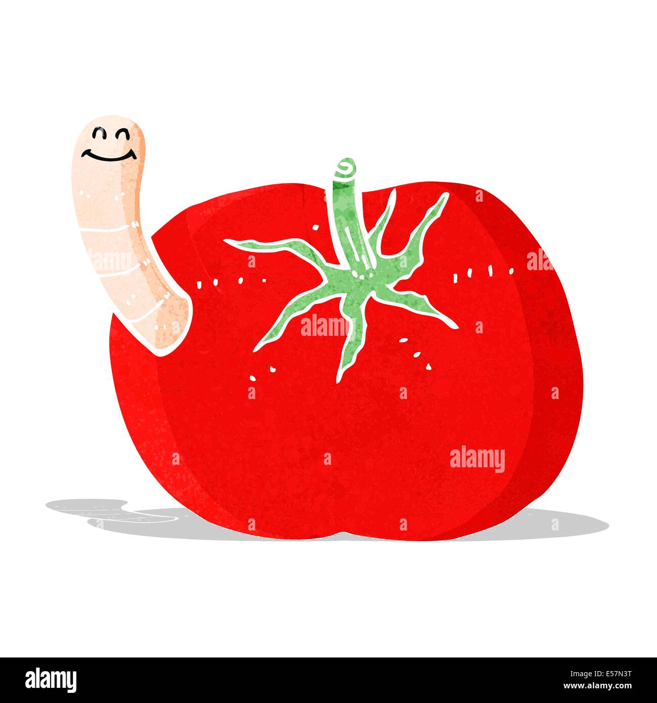 cartoon tomato with worm Stock Vector Image & Art Alamy