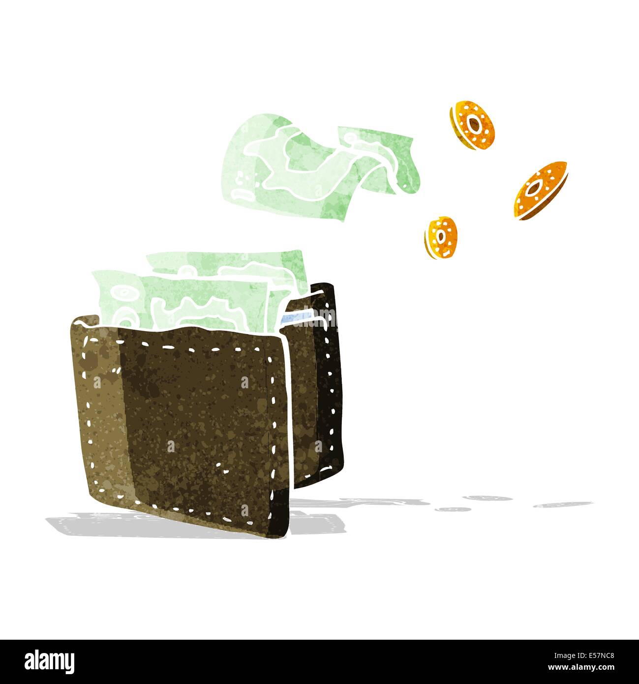 cartoon wallet spilling money Stock Vector Image & Art - Alamy