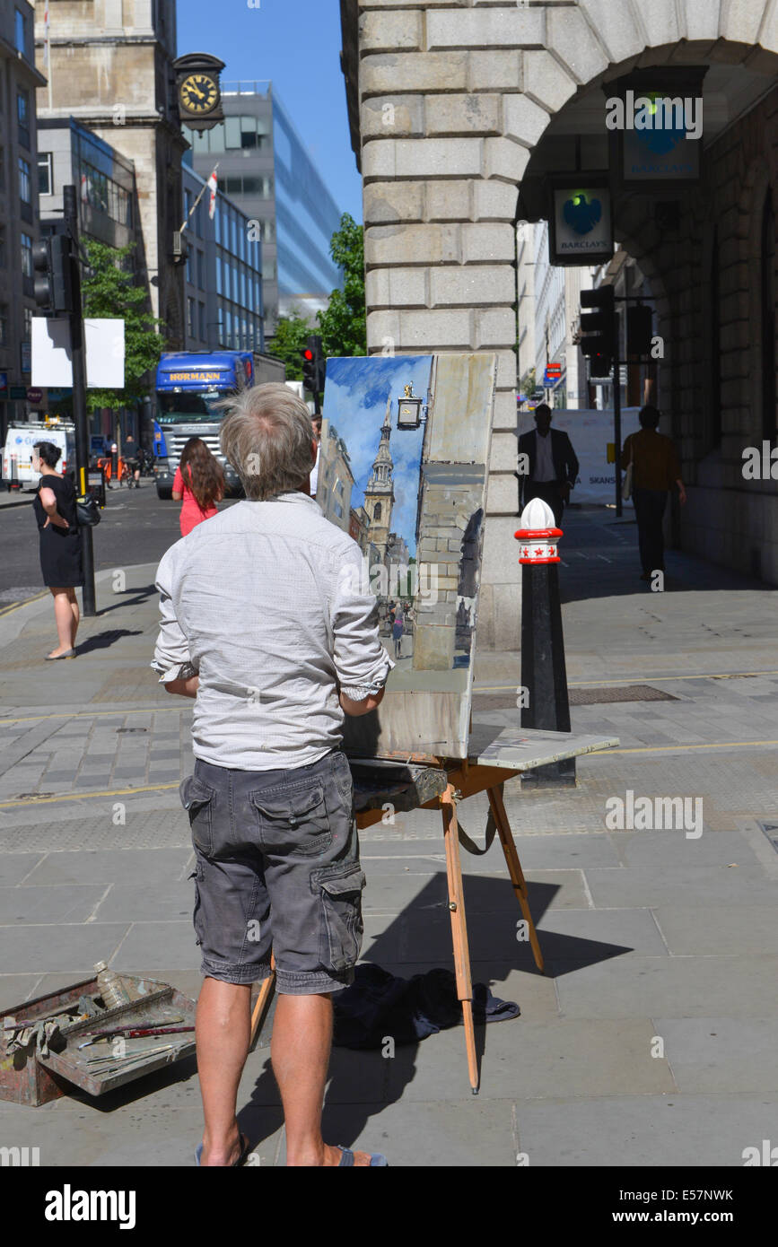 Man painting on the street oil painting easel painter Stock Photo - Alamy