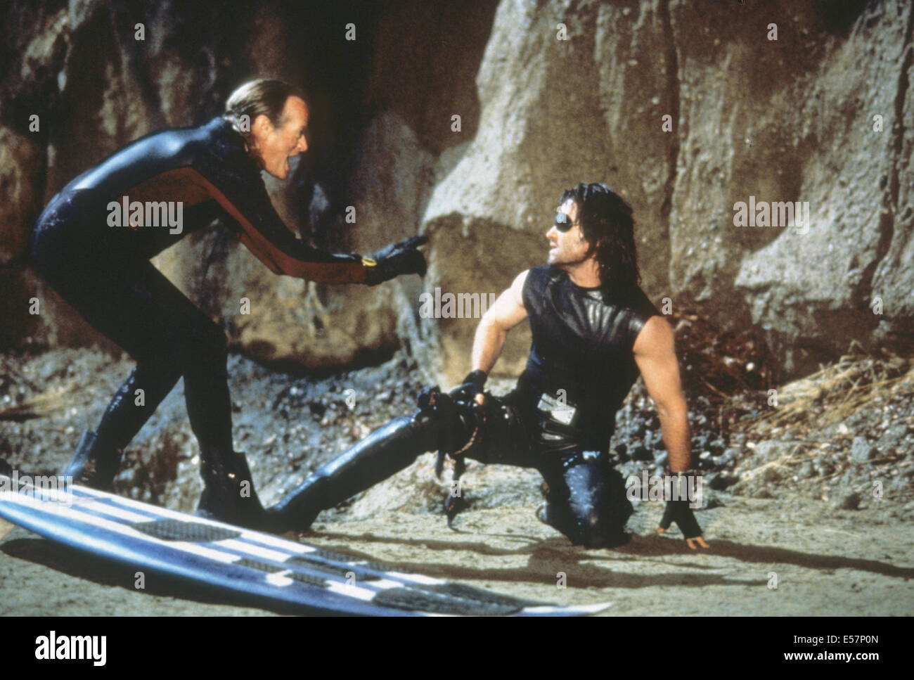 ESCAPE FROM L.A. 1996 Paramount film with Kurt Russell at right and Peter Fonda Stock Photo