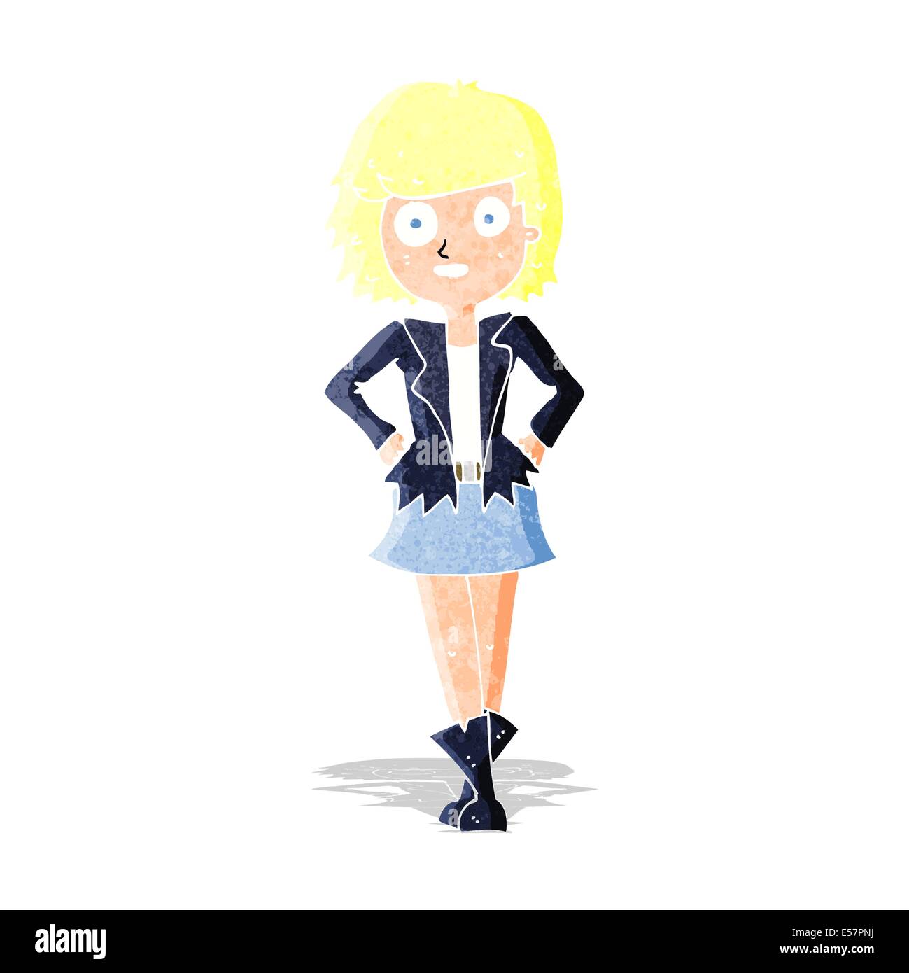cartoon girl in jacket Stock Vector Image & Art Alamy