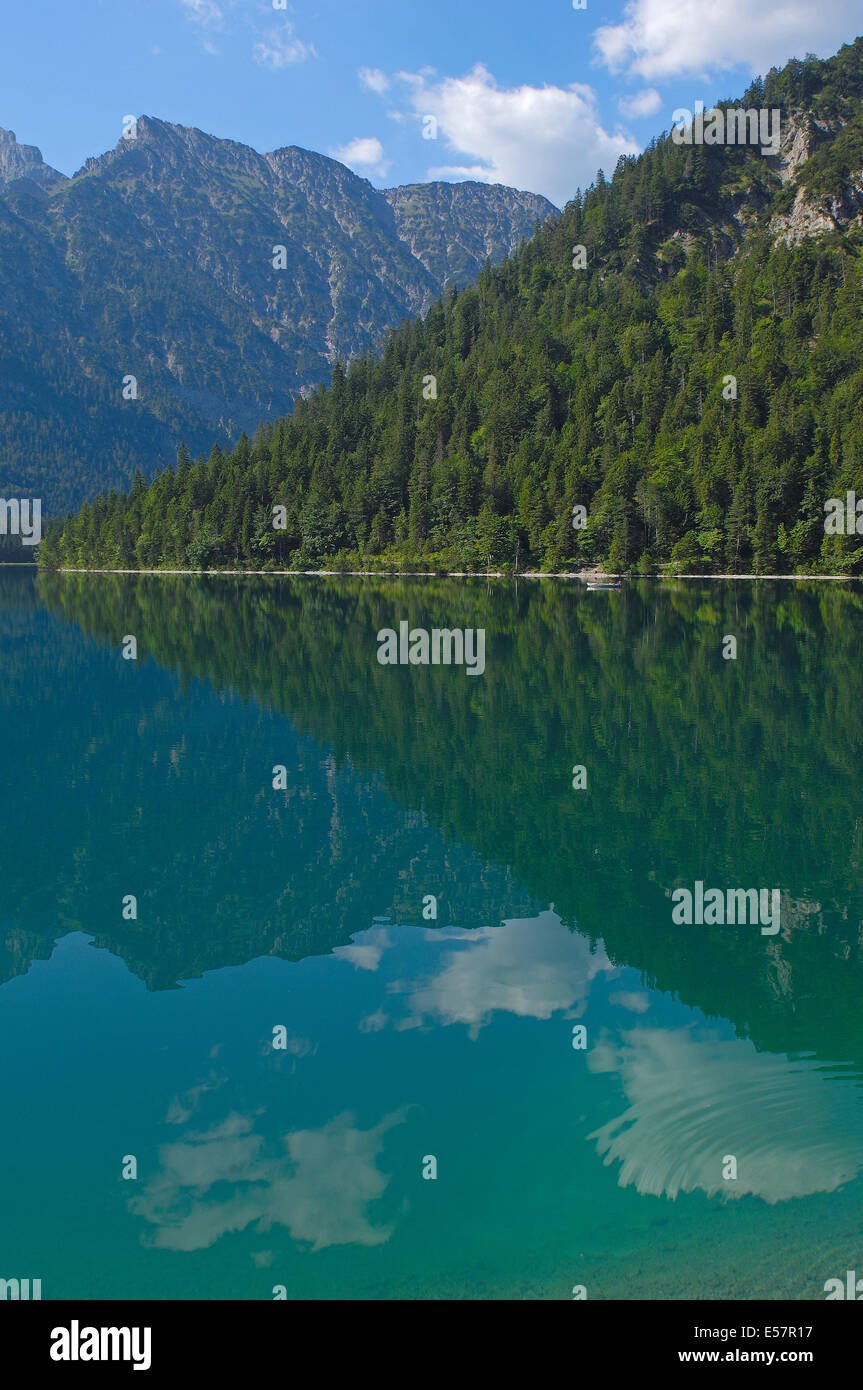 Austria, Plansee, Tirol, Lake Plansee, Seespitz, Ammergau Alps, Stock Photo