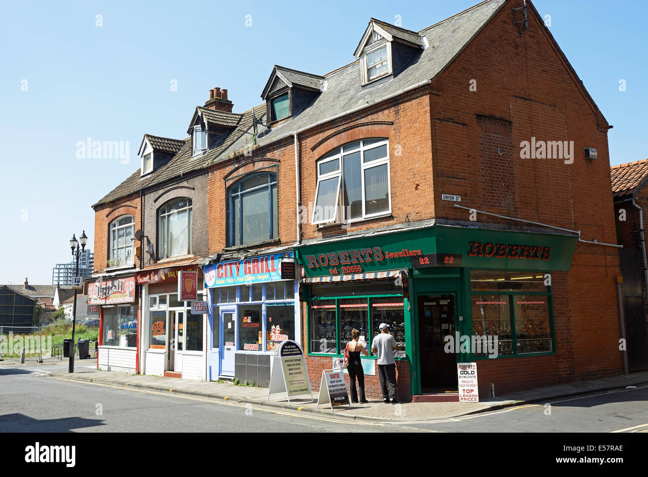 Independent shops and food outlets, Upper Orwell Street Ipswich Suffolk