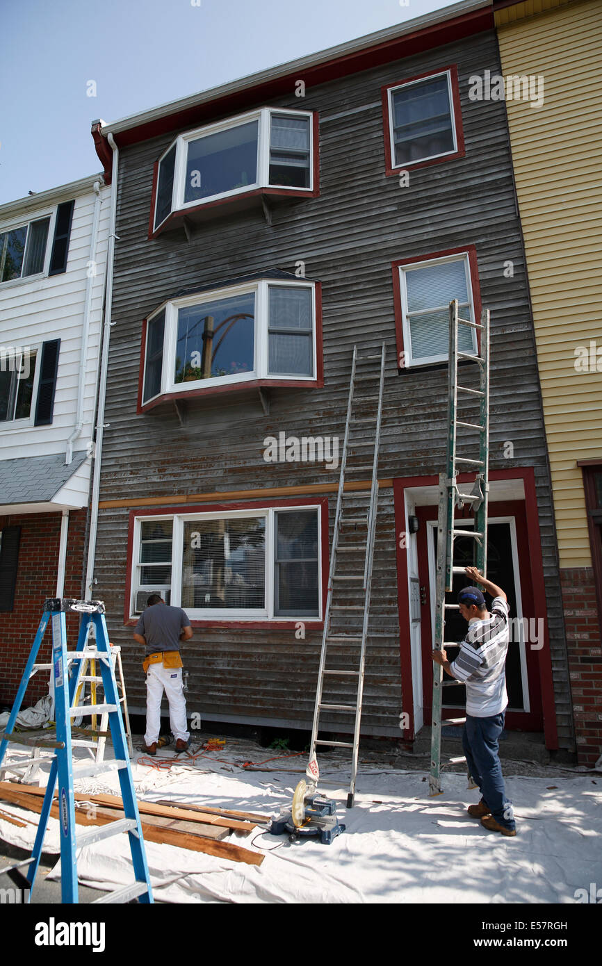 house painters, Boston, Massachusetts, USA Stock Photo