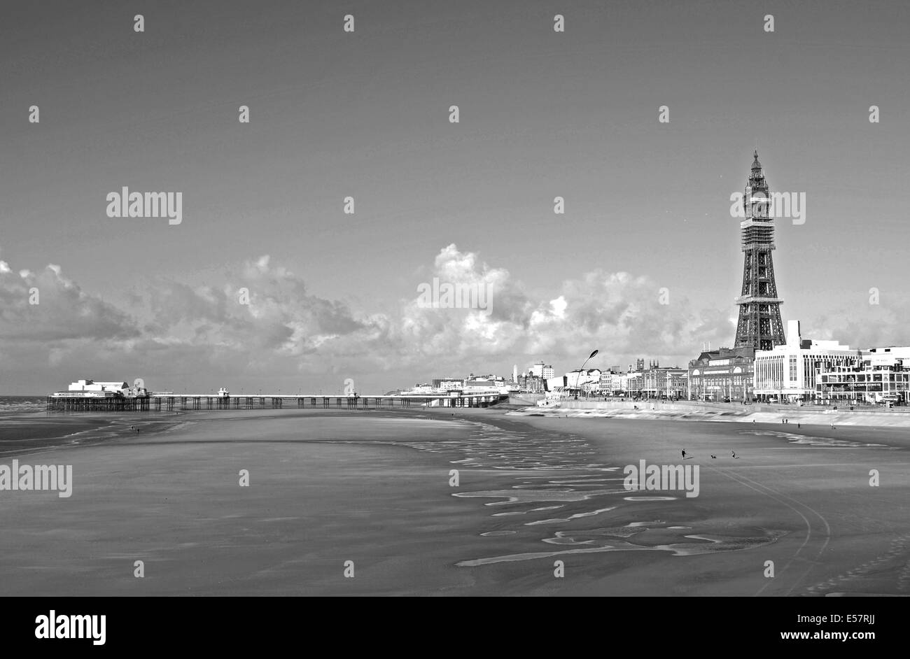 Blackpool Tower and Pier Stock Photo