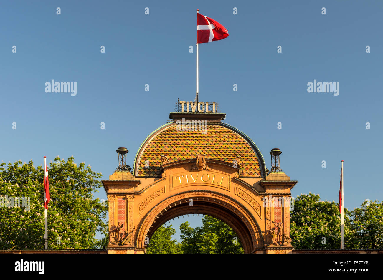 Entrance to Tivoli park, Copenhagen, Denmark Stock Photo