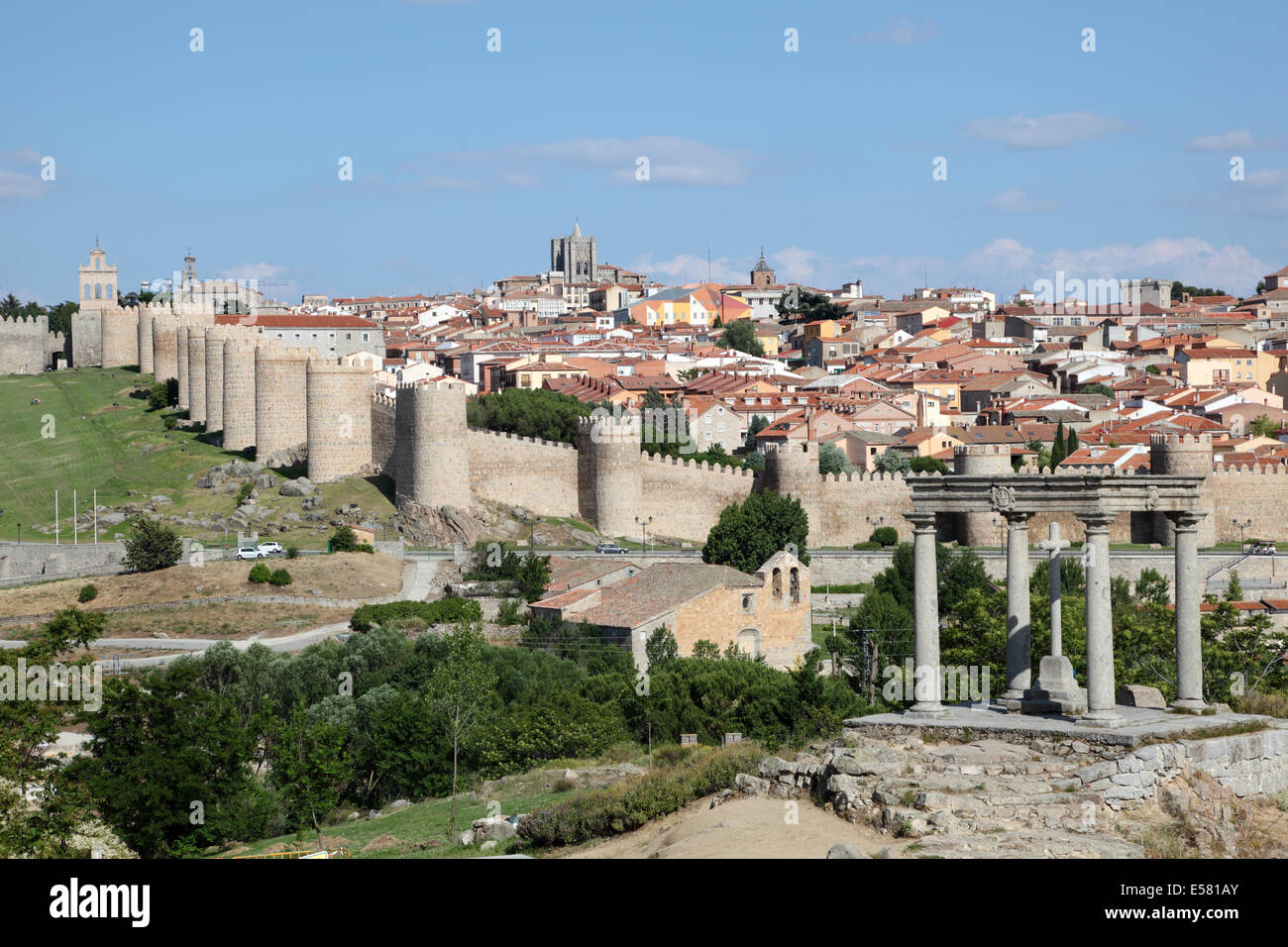 View of the medieval spanish town Avila, Castile and Leon, Spain Stock