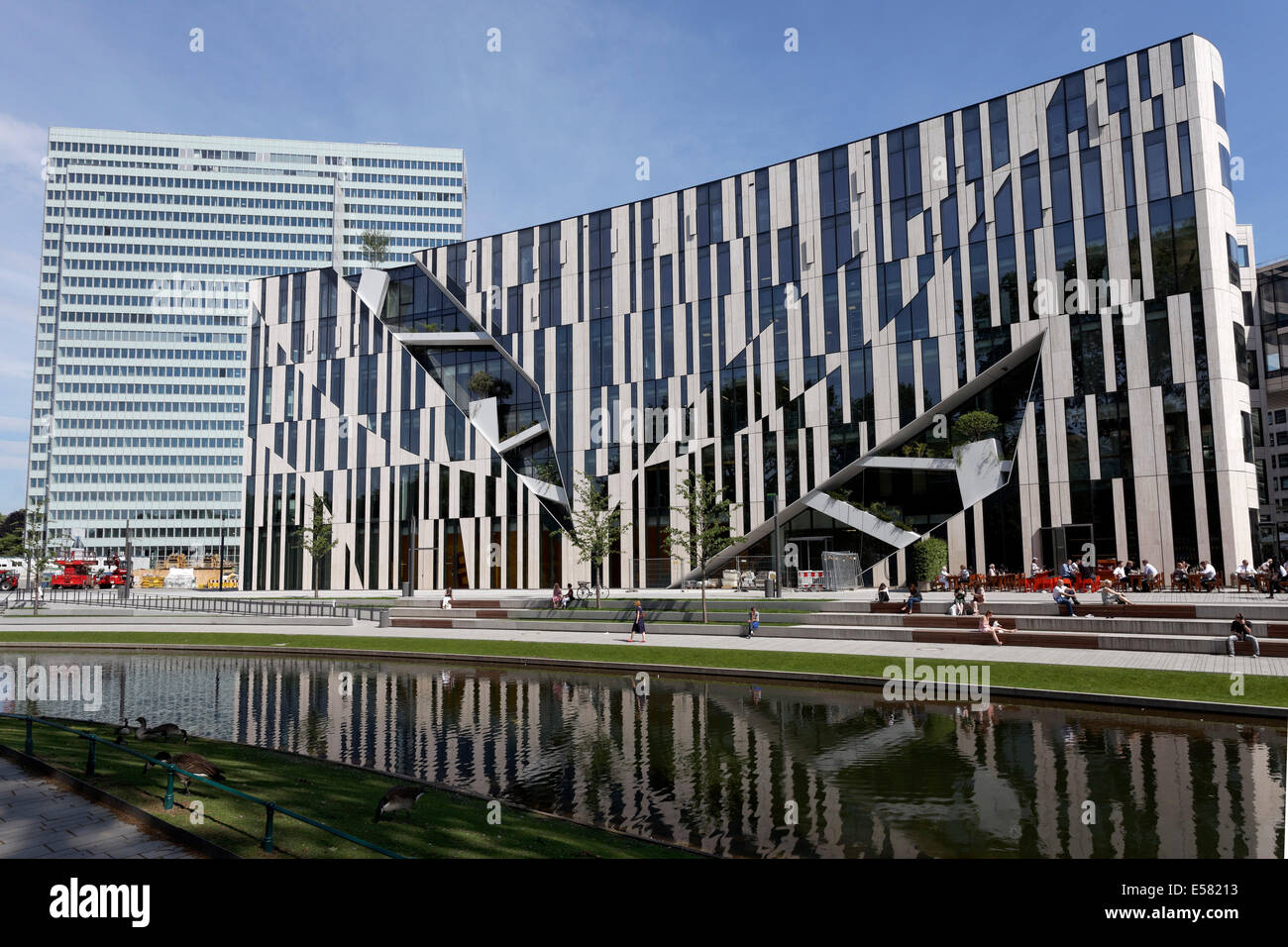 Kö-Bogen building complex and Dreischeibenhaus, architect Daniel Libeskind, Düsseldorf, North Rhine-Westphalia, Germany Stock Photo