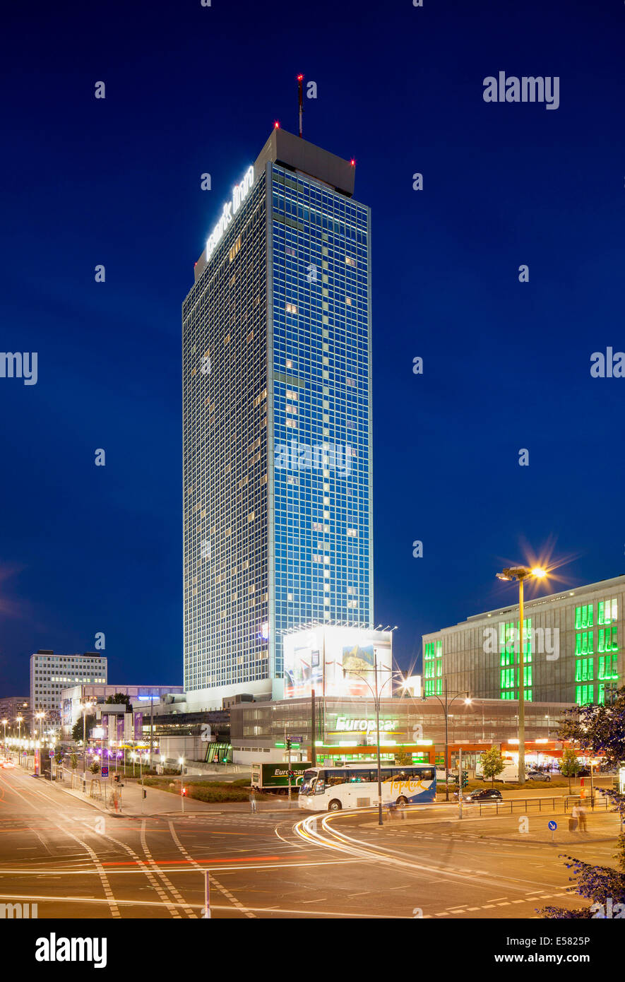 Former Inter Hotel, later Forum Hotel and Park Inn by Radisson, Alexanderplatz square, Mitte district, Berlin, Germany Stock Photo