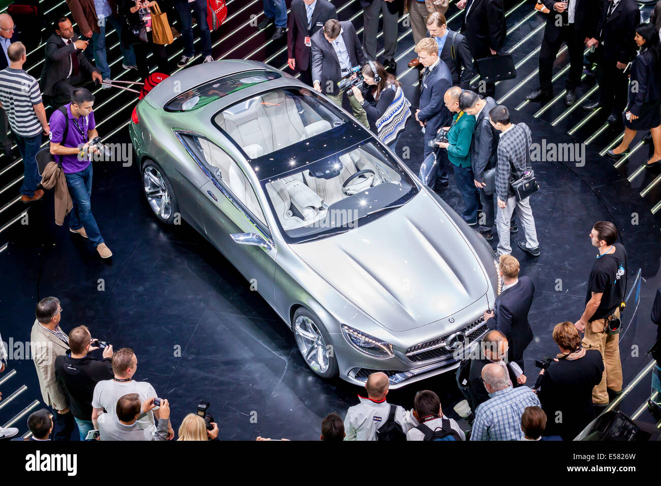World premiere of the Mercedes-Benz S-Class Coupe, 65th International Motor Show IAA 2013, Frankfurt am Main, Hesse, Germany Stock Photo