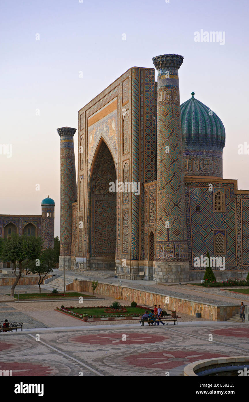 At the Registan, Samarkand, Uzbekistan Stock Photo