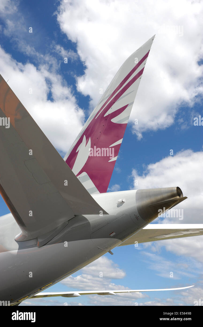 Qatar Airways Boeing 787 Dreamliner tail fin Stock Photo