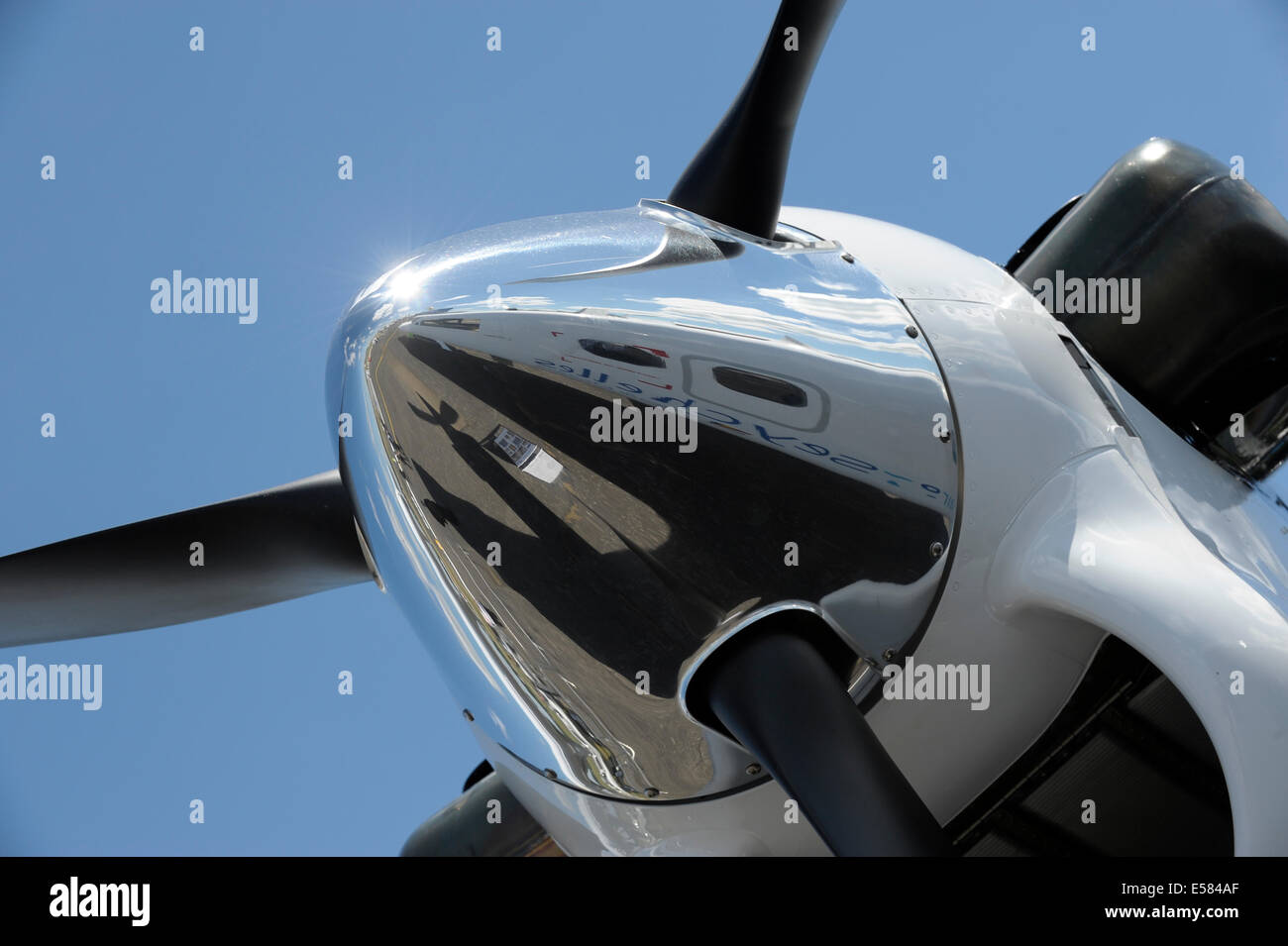 Aircraft propeller nose cone Stock Photo Alamy
