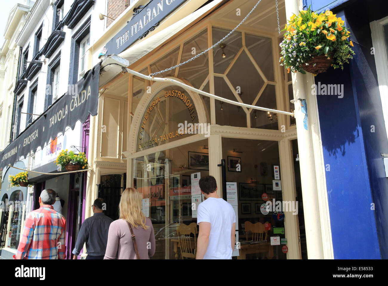 Independent shops on famous Bold Street in Liverpool in the Ropewalks