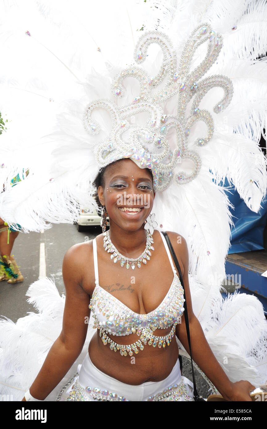 Women wearing traditional caribbean carnival hi-res stock