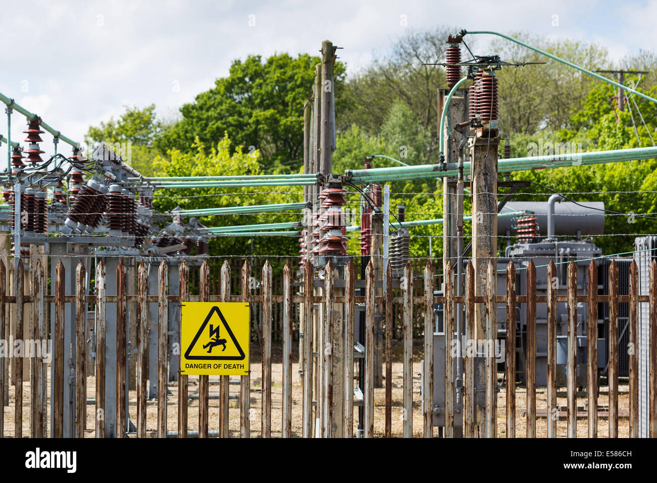 Danger of death. Electricity substation Norfolk UK Stock Photo