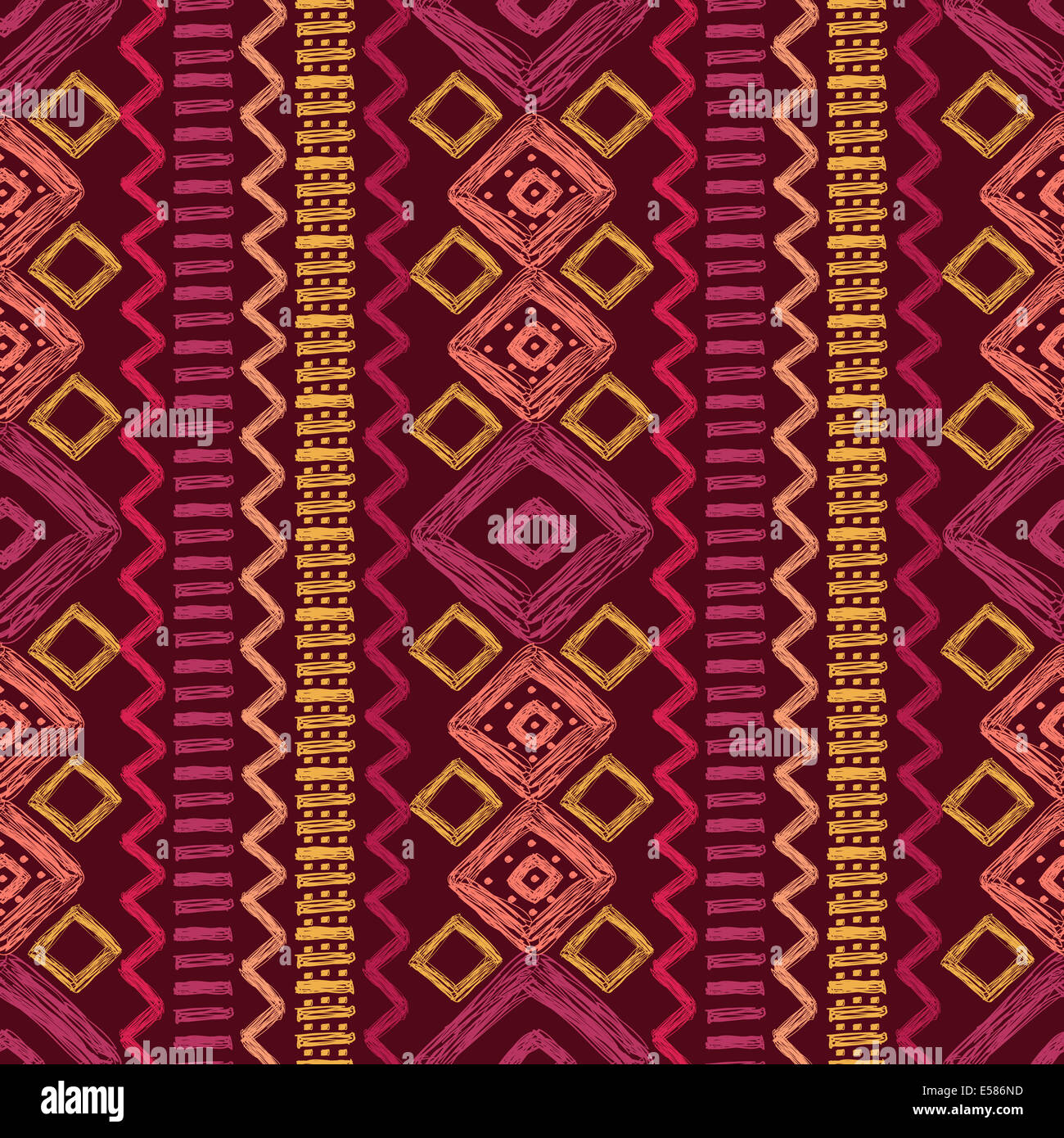 Seamless hand drawn geometric pattern, vector illustration Stock Photo ...