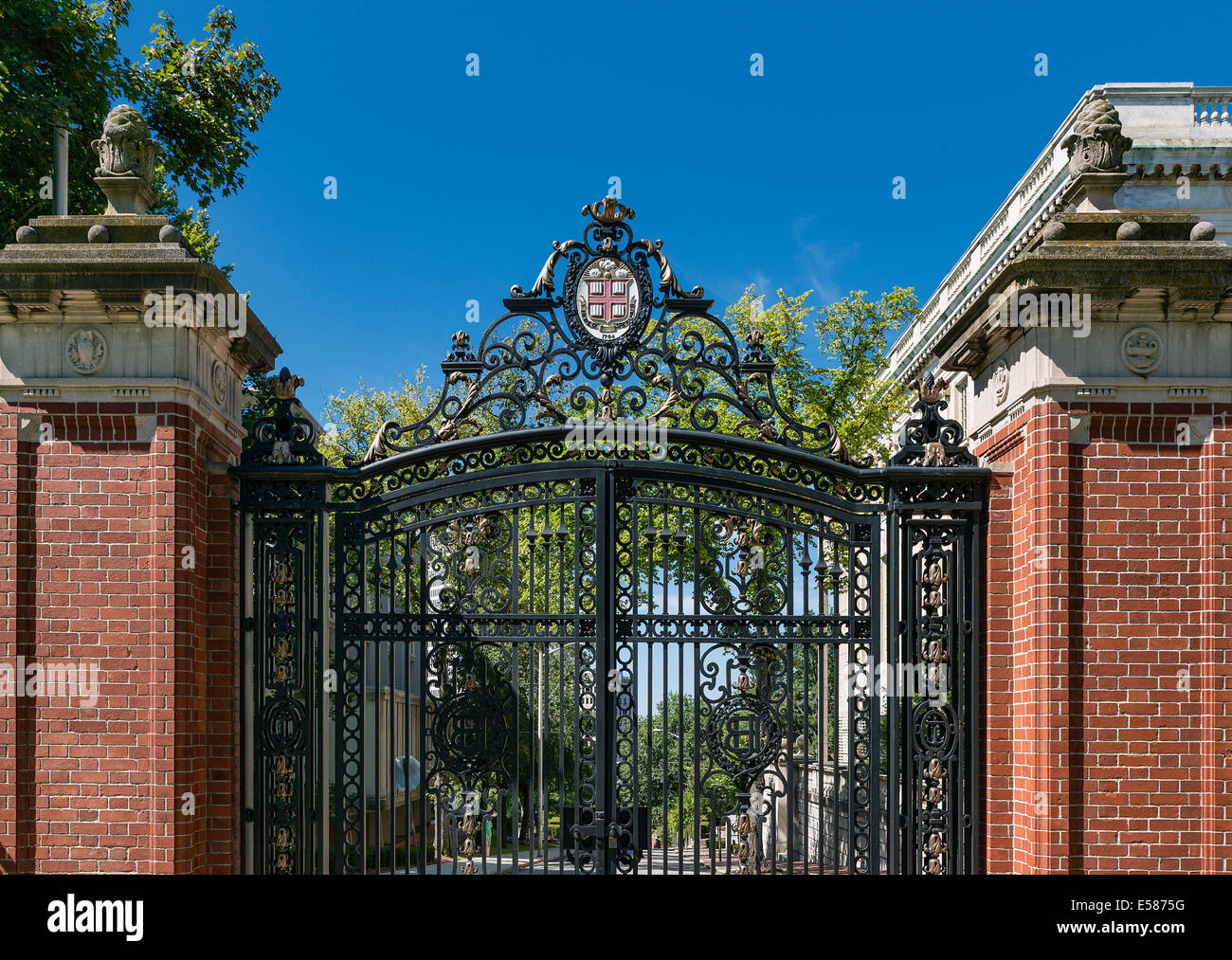 Brown University campus gate, Providence, Rhode Island, USA Stock Photo