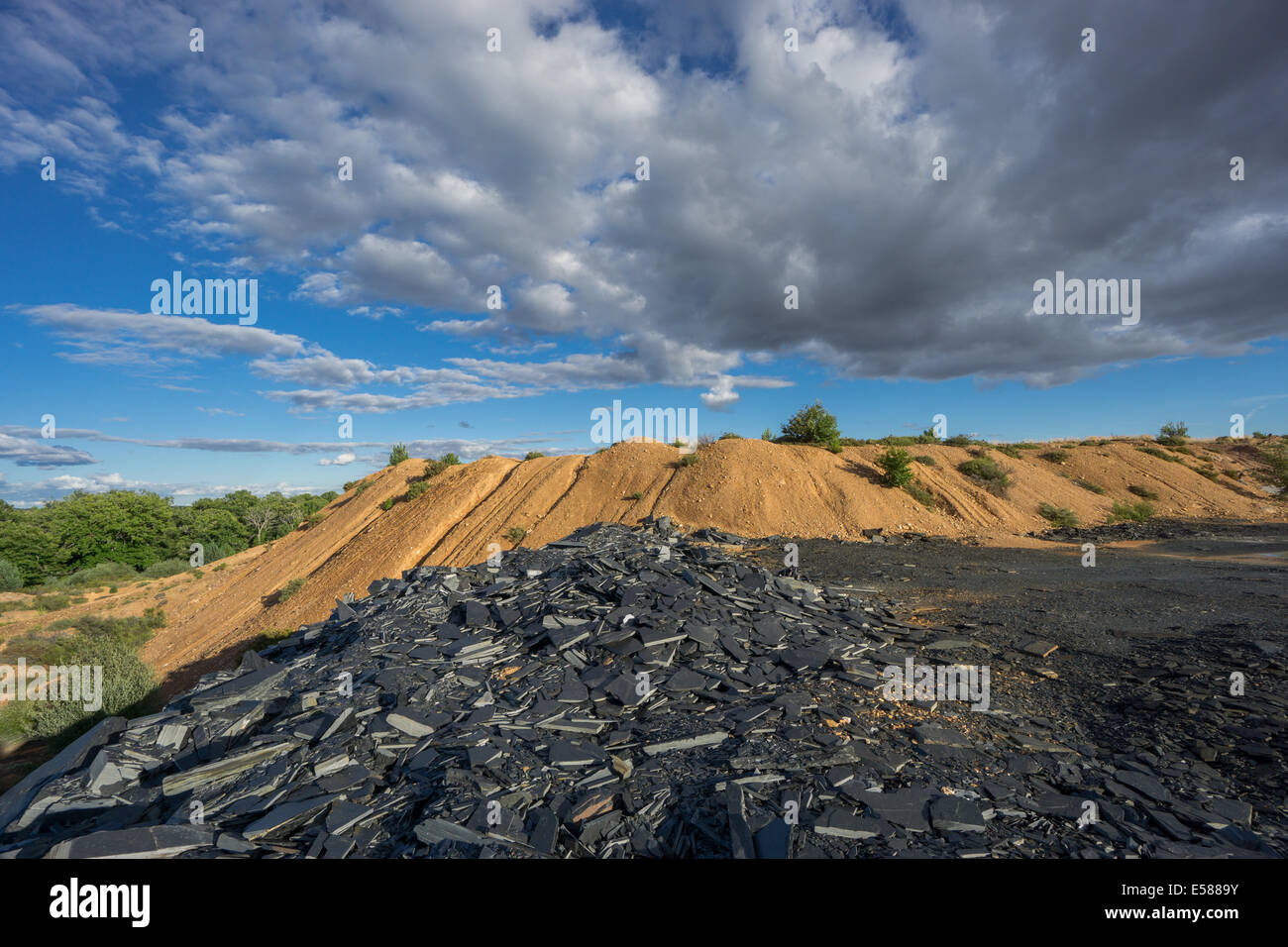 Abandoned slate mine Stock Photo