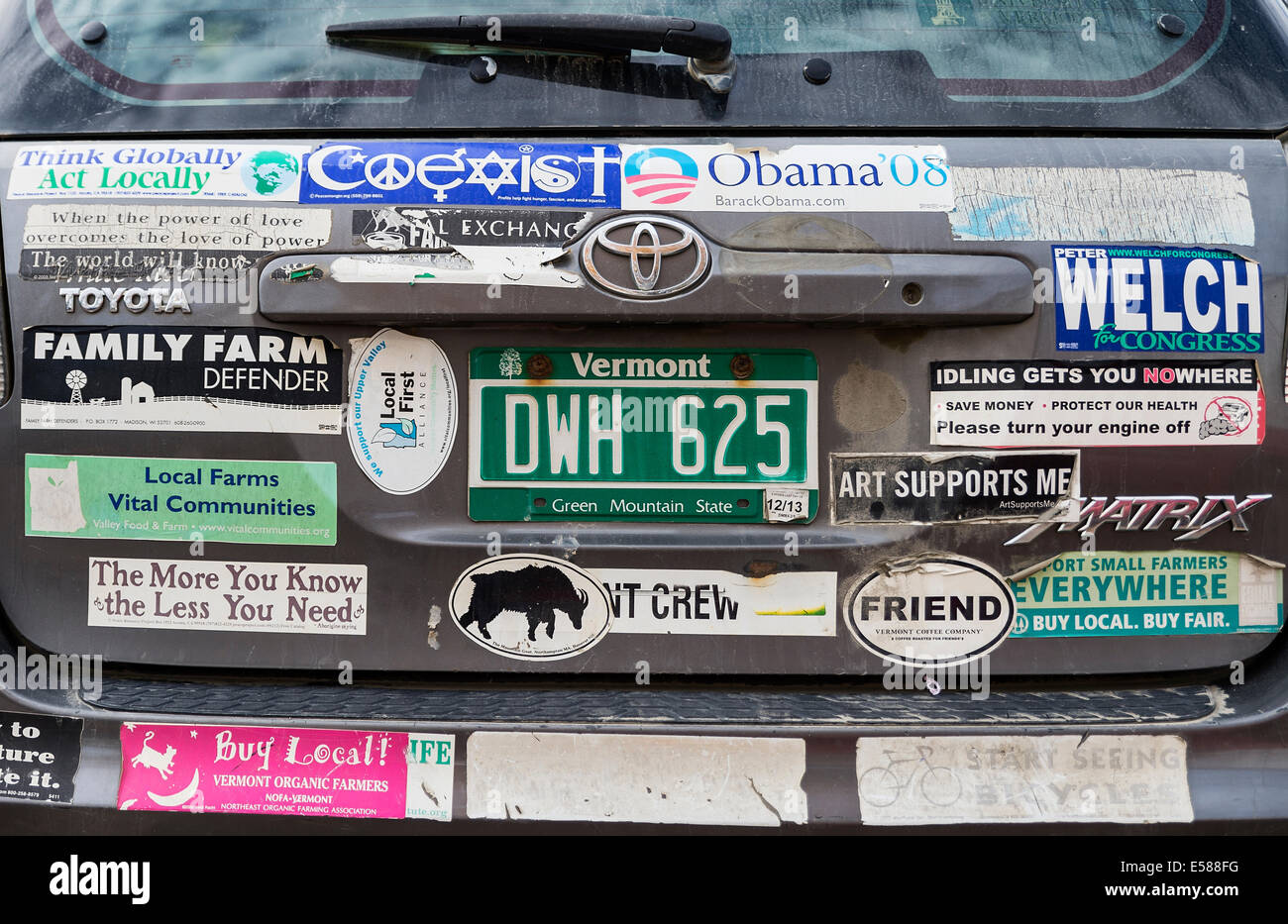 Bumper stickers car political hi res stock photography and images