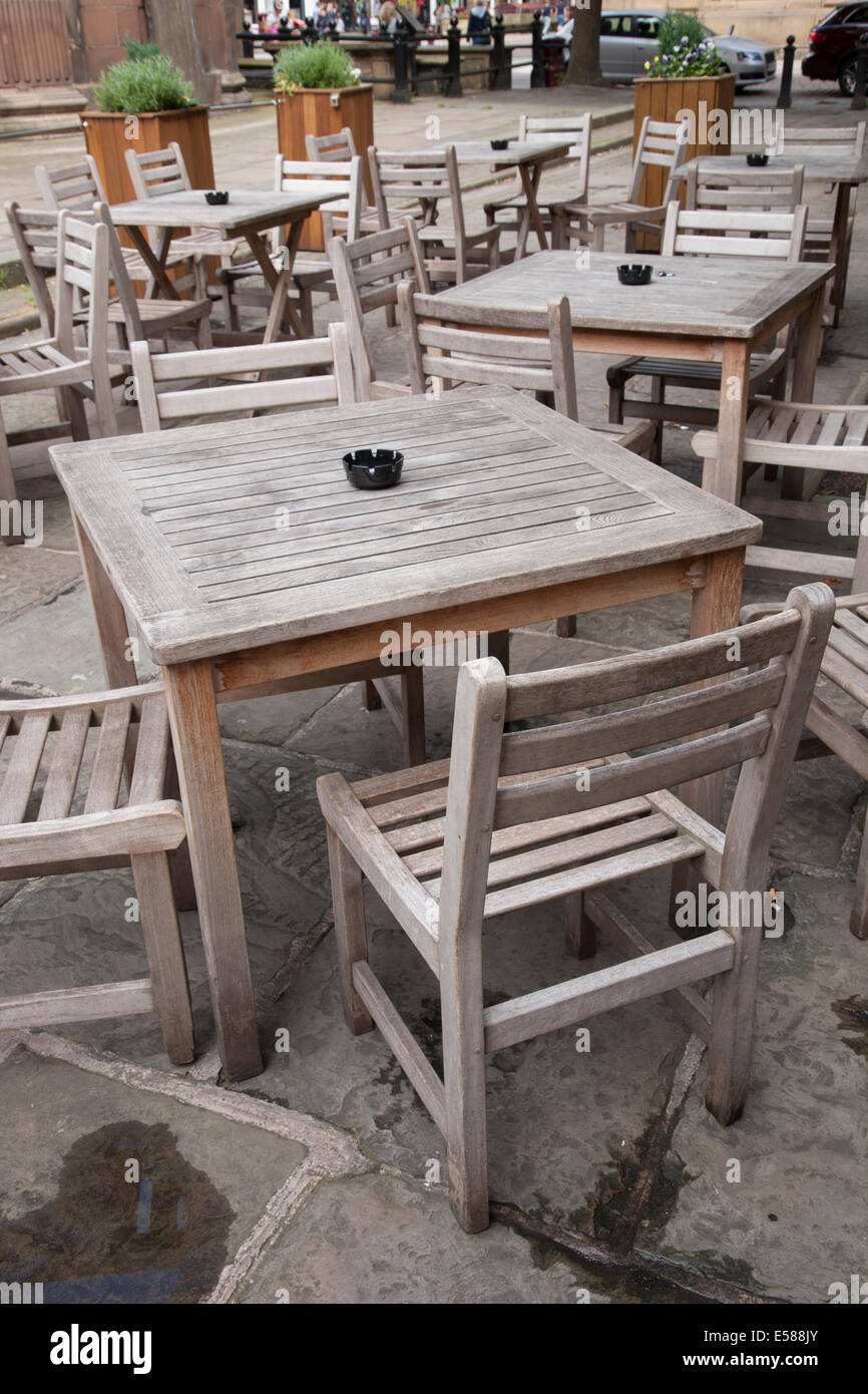 Cafe Table and Chairs in Manchester, England, UK Stock Photo Alamy