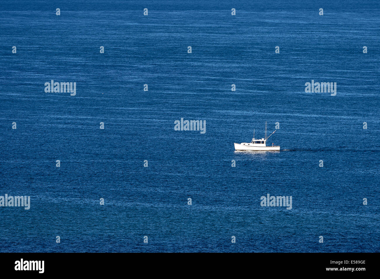Recreational fishing boat off the coast of Martha's Vineyard, Massachusetts, USA Stock Photo
