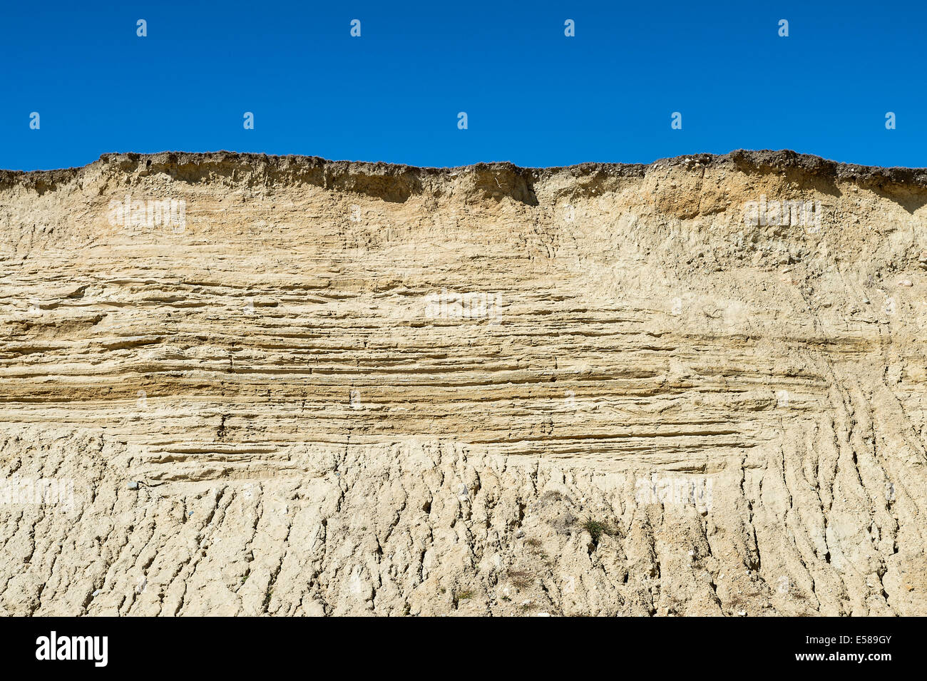 Severe beachfront cliff erosion along Squibnocket Beach, Chillmark, Martha's Vineyard, Massachusetts, USA Stock Photo