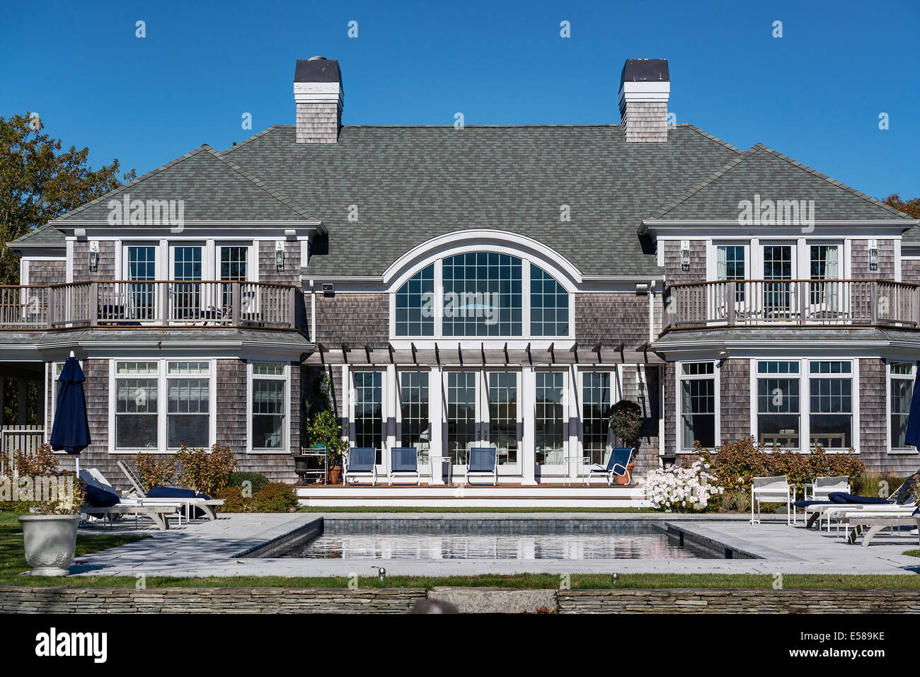 Beautiful home with pool, West Tisbury, Martha's Vineyard, Massachusetts, USA Stock Photo