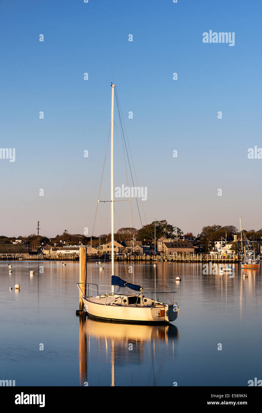 Boat in Oak Bluffs Harbor, Martha's Vineyard, Massachusetts, USA Stock Photo Alamy