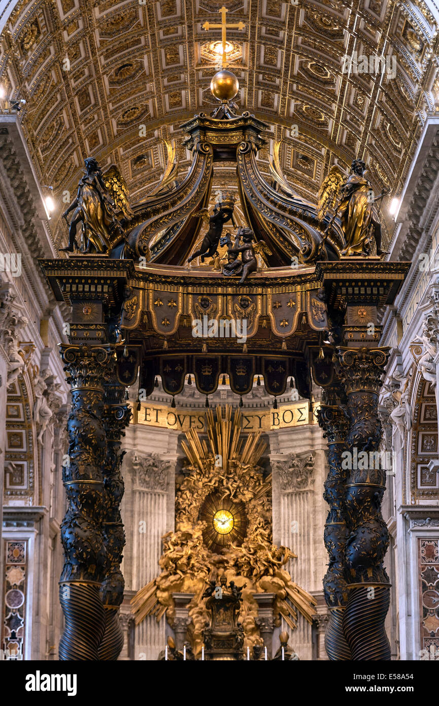 Baroque Canopy, baldacchino and Apse Gloria by Bernini, Saint Peter's ...